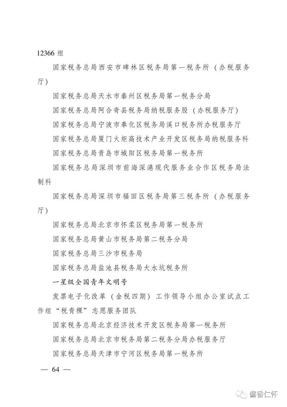 “全国青年文明号”！仁怀市税务局第一税务分局上榜→-酒通社